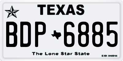 TX license plate BDP6885