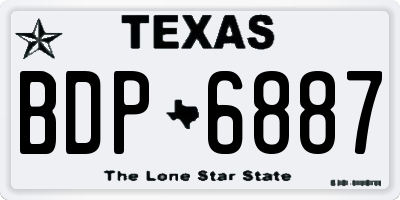 TX license plate BDP6887