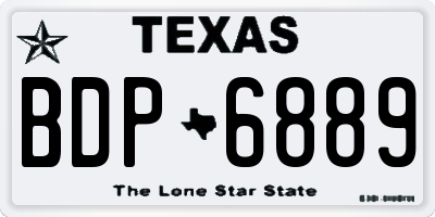 TX license plate BDP6889