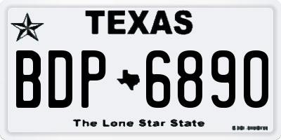 TX license plate BDP6890