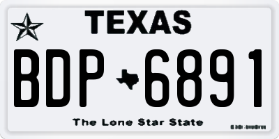 TX license plate BDP6891
