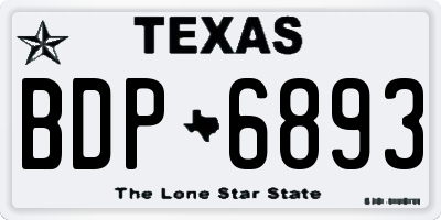 TX license plate BDP6893