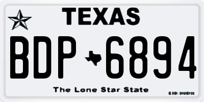 TX license plate BDP6894