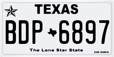 TX license plate BDP6897