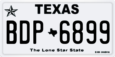 TX license plate BDP6899