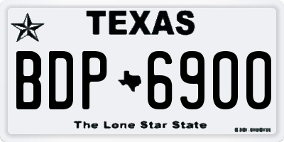 TX license plate BDP6900