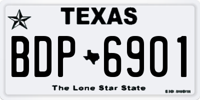 TX license plate BDP6901