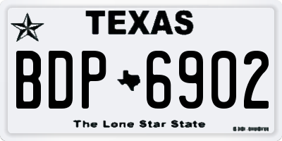 TX license plate BDP6902