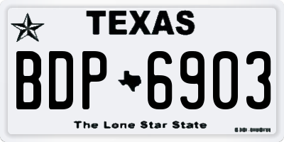TX license plate BDP6903