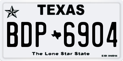 TX license plate BDP6904