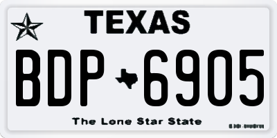 TX license plate BDP6905
