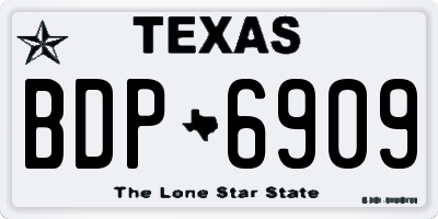 TX license plate BDP6909