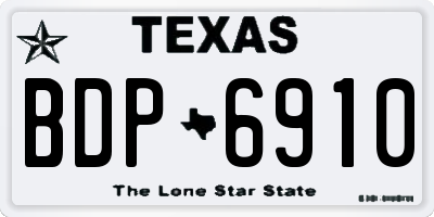 TX license plate BDP6910