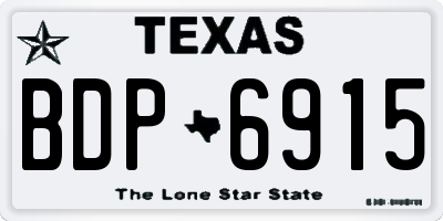 TX license plate BDP6915