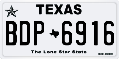 TX license plate BDP6916