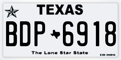 TX license plate BDP6918