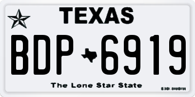 TX license plate BDP6919