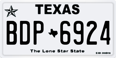 TX license plate BDP6924