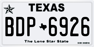 TX license plate BDP6926