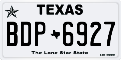 TX license plate BDP6927
