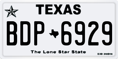 TX license plate BDP6929