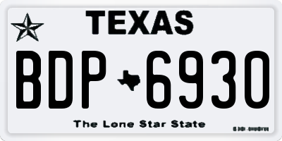 TX license plate BDP6930