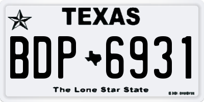 TX license plate BDP6931
