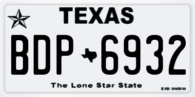 TX license plate BDP6932