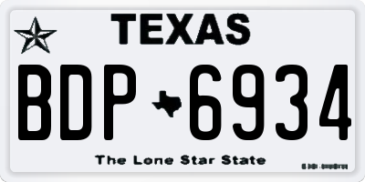 TX license plate BDP6934