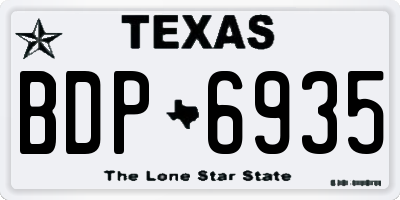 TX license plate BDP6935