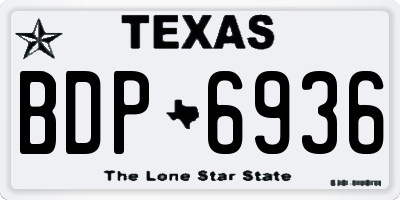 TX license plate BDP6936