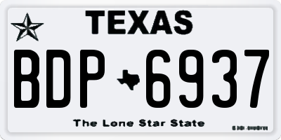 TX license plate BDP6937