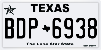 TX license plate BDP6938