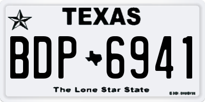 TX license plate BDP6941