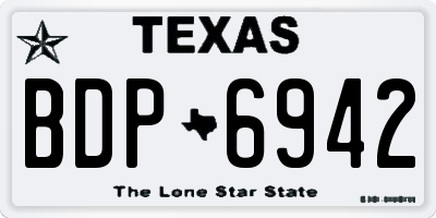 TX license plate BDP6942