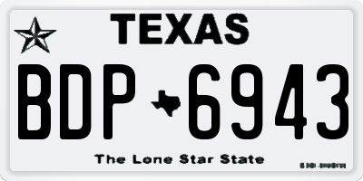 TX license plate BDP6943