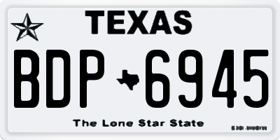 TX license plate BDP6945