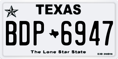 TX license plate BDP6947