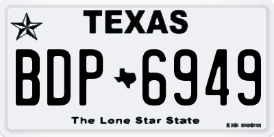 TX license plate BDP6949
