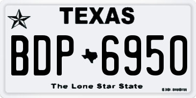 TX license plate BDP6950