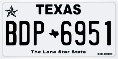 TX license plate BDP6951