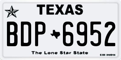 TX license plate BDP6952