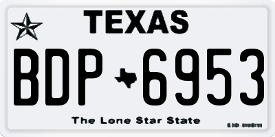 TX license plate BDP6953