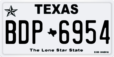TX license plate BDP6954