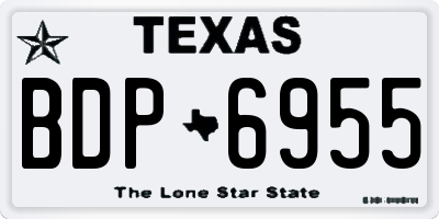 TX license plate BDP6955