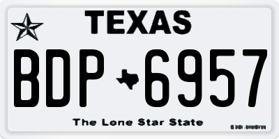 TX license plate BDP6957