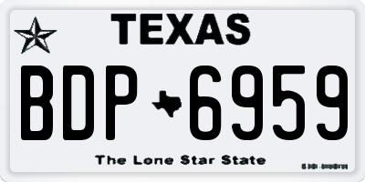TX license plate BDP6959