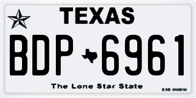 TX license plate BDP6961
