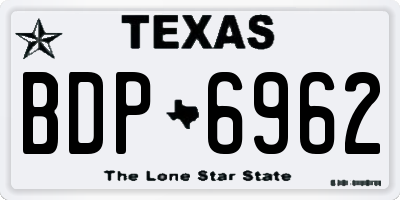TX license plate BDP6962