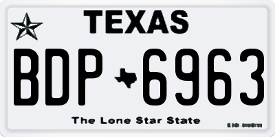 TX license plate BDP6963